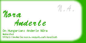 nora anderle business card
