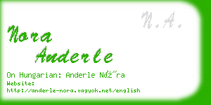 nora anderle business card